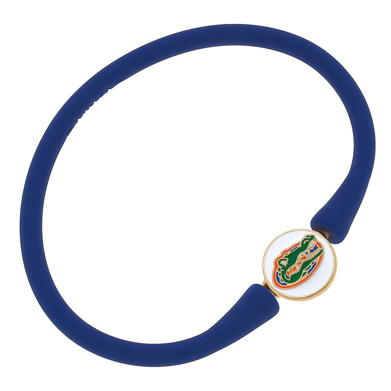 Canvas Style Florida Gators Enamel Silicone Bali Bracelet In Blue