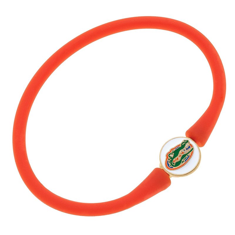 Canvas Style Florida Gators Enamel Silicone Bali Bracelet In Orange
