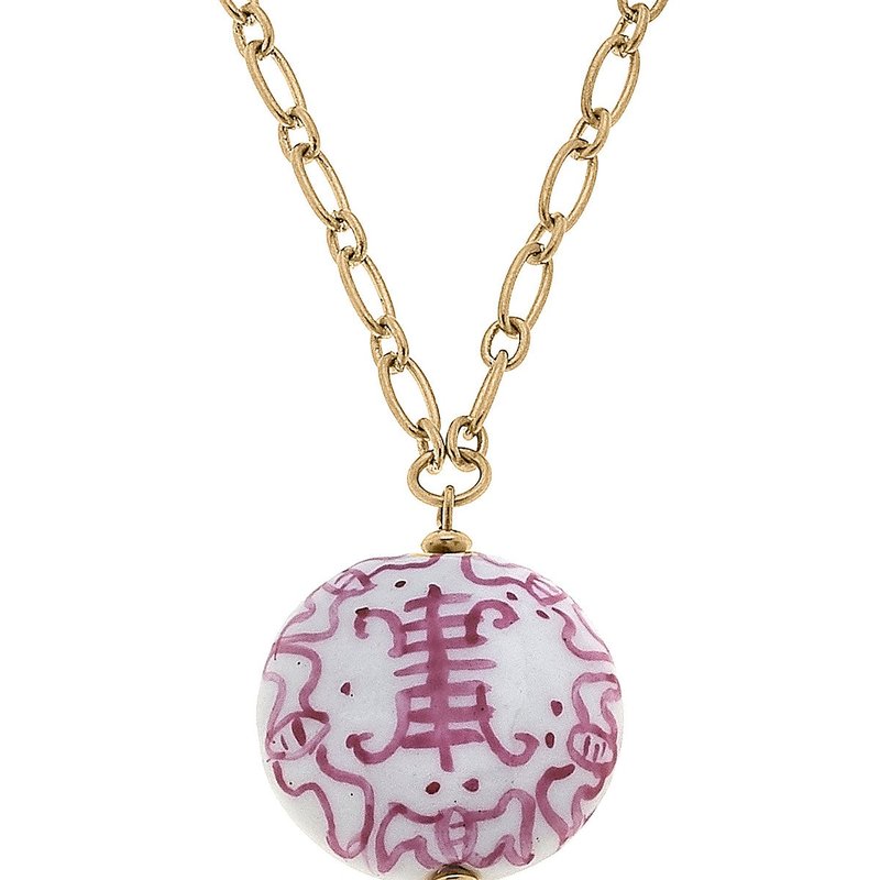 Canvas Style Francesca Chinoiserie Necklace In White