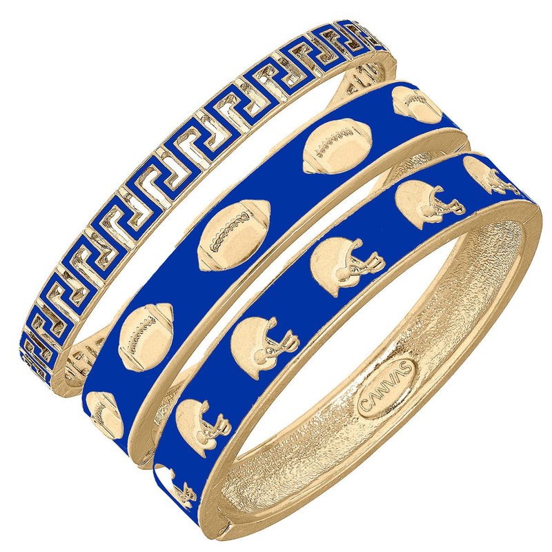 Canvas Style Game Day Bangle Stack In Blue