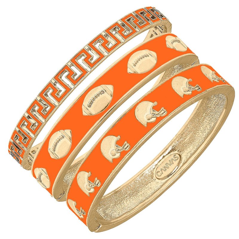 Canvas Style Game Day Bangle Stack In Orange