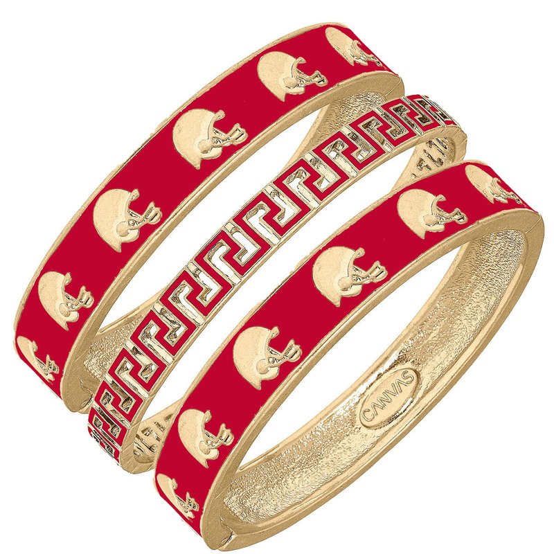Canvas Style Game Day Bangle Stack In Red