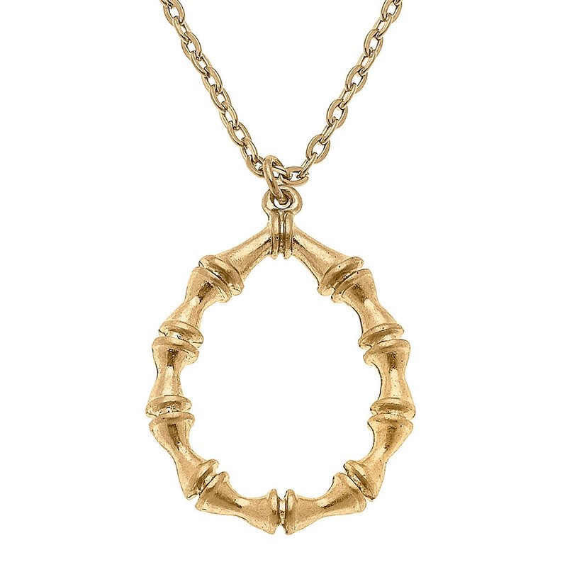 Canvas Style Jenny Bamboo Teardrop Necklace In Worn Gold