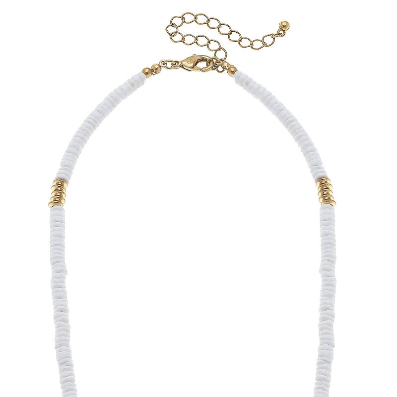 Canvas Style Joanna Beaded Shell Necklace In Ivory In White