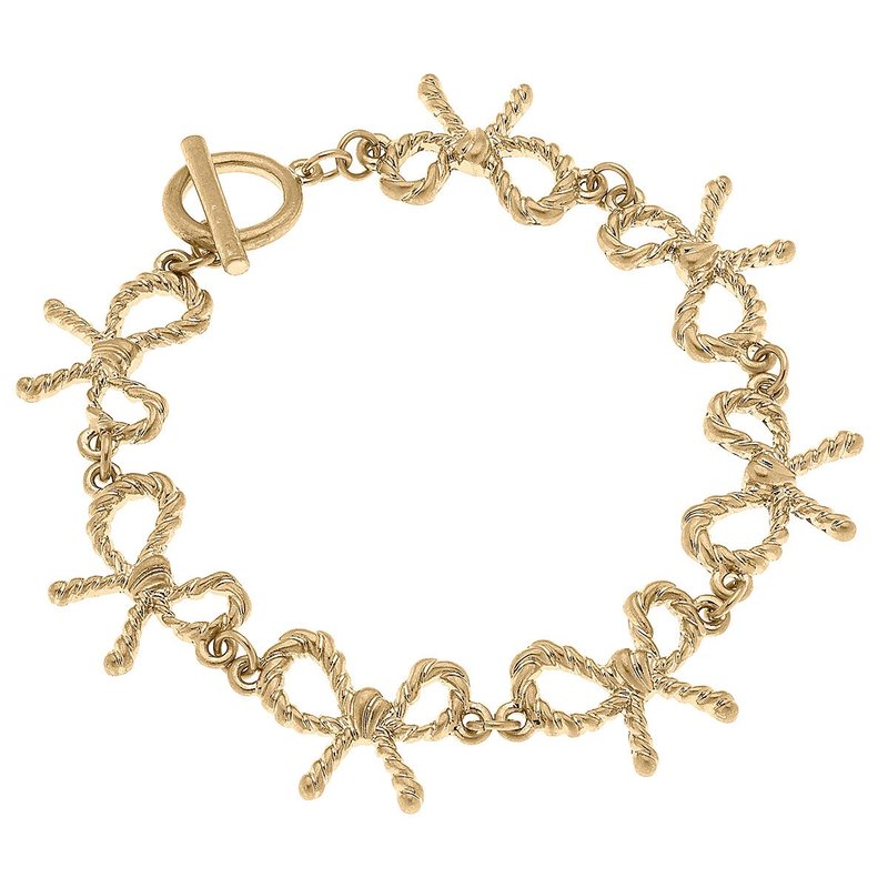 Canvas Style Kenny Bow T-bar Bracelet In Gold