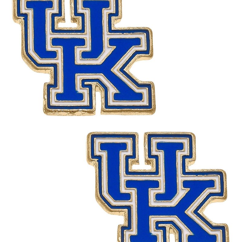 Canvas Style Kentucky Wildcats Enamel Stud Earrings In Blue