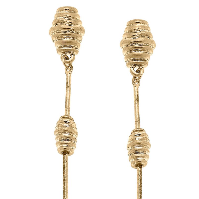 Canvas Style Lilith Beehive Drop Earrings In Gold