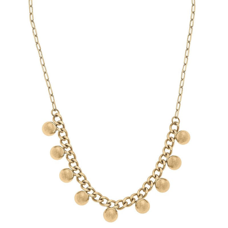 Canvas Style Lizzie Delicate Ball Bead Drip Necklace In Gold