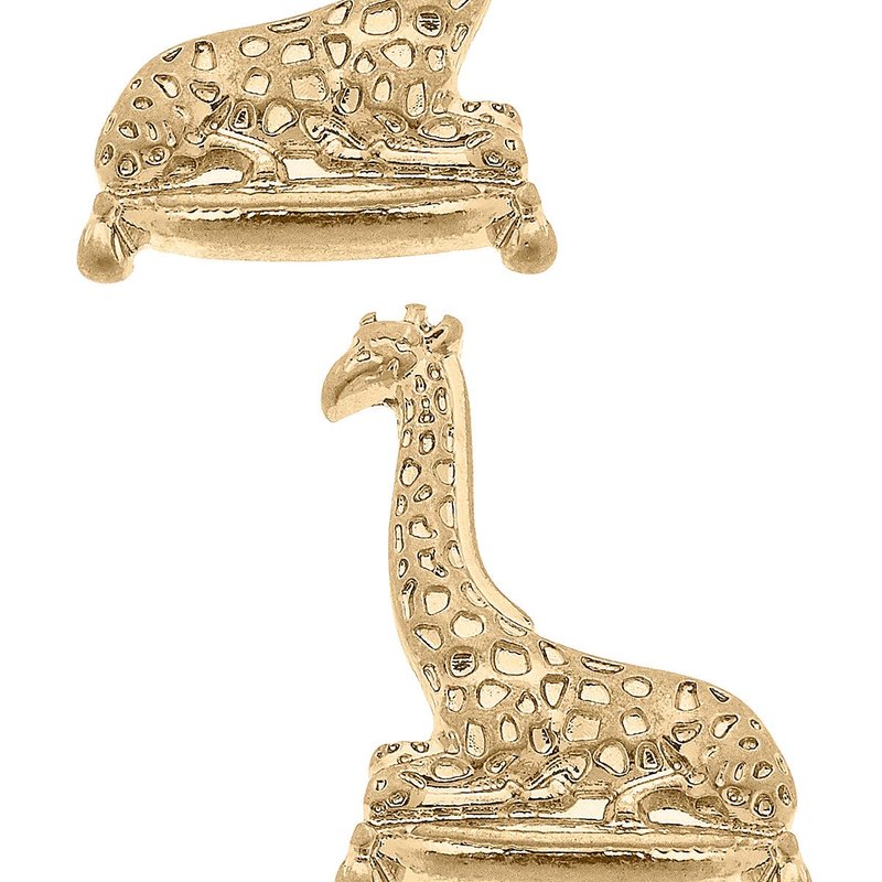 Canvas Style Lou Giraffe Stud Earrings In Gold