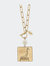 Lou Pearl Cluster & Giraffe Pendant T-Bar Necklace