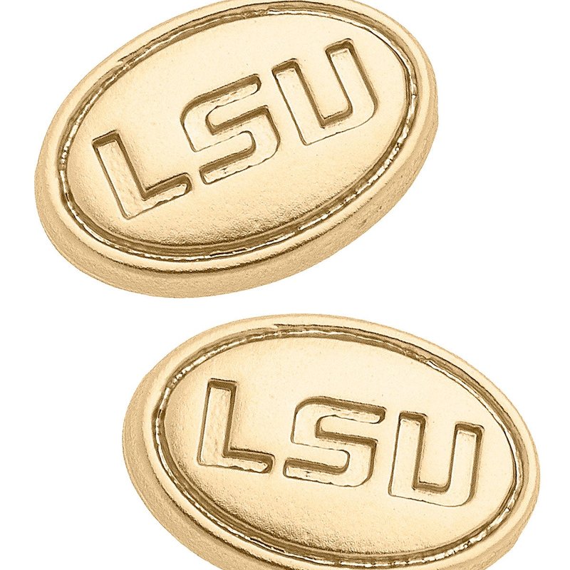 Canvas Style Lsu Tigers 24k Gold Plated Stud Earrings