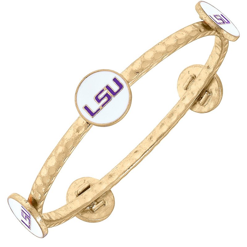 Canvas Style Lsu Tigers Enamel Claudia Bangle In White