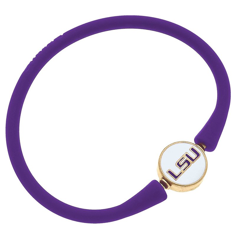 Canvas Style Lsu Tigers Enamel Silicone Bali Bracelet In Purple