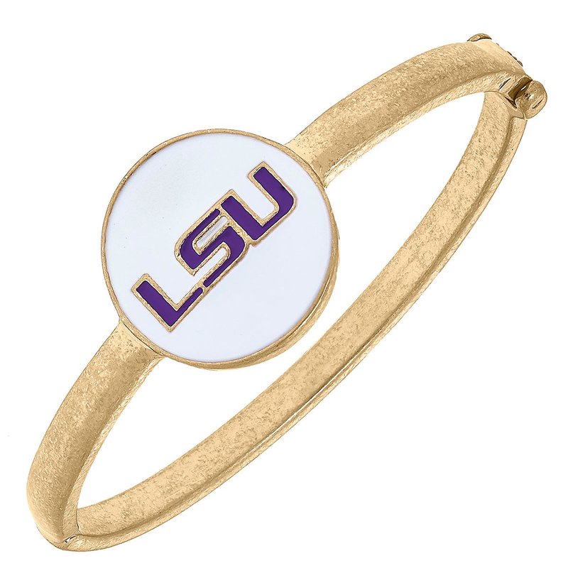 Shop Canvas Style Lsu Tigers Enamel Statement Hinge Bangle In White