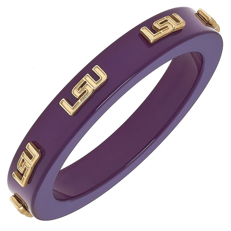 Canvas Style Lsu Tigers Resin Logo Bangle In Purple