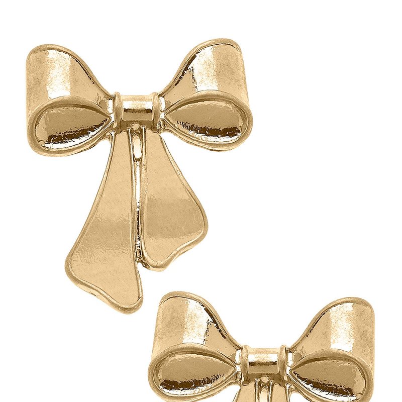Canvas Style Maxwell Bow Stud Earrings In Gold