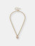 Micaela Rhinestone-Studded Puffed Heart Necklace in Worn Gold