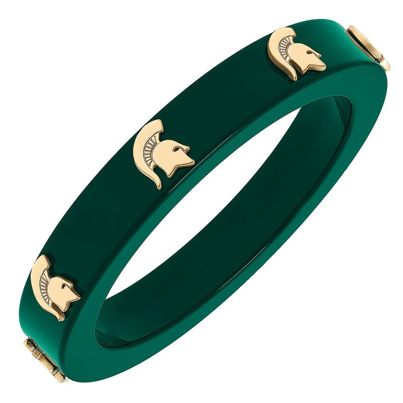 Canvas Style Michigan State Spartans Resin Logo Bangle In Green