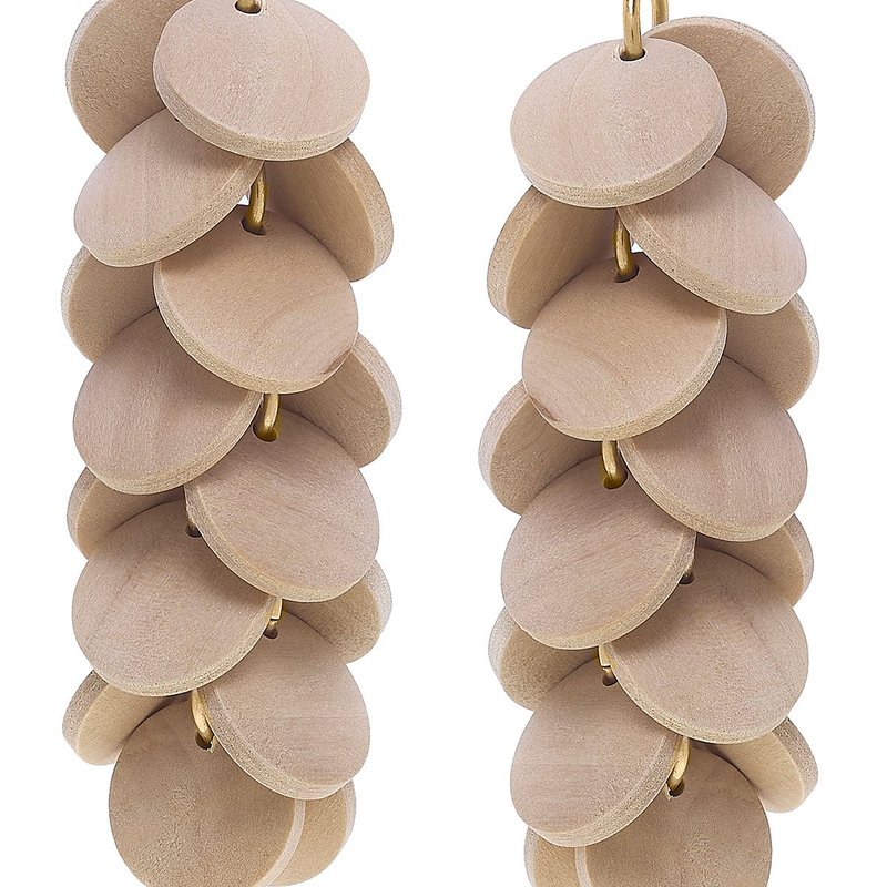 Canvas Style Naya Wood Disc Cluster Statement Earrings In Gold