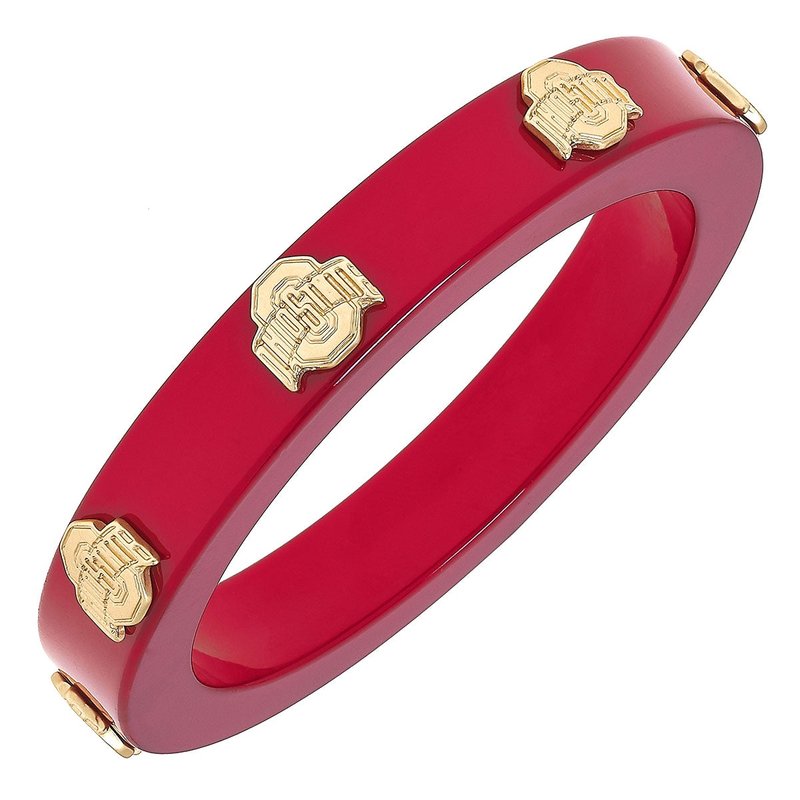 Canvas Style Ohio State Buckeyes Resin Logo Bangle In Red