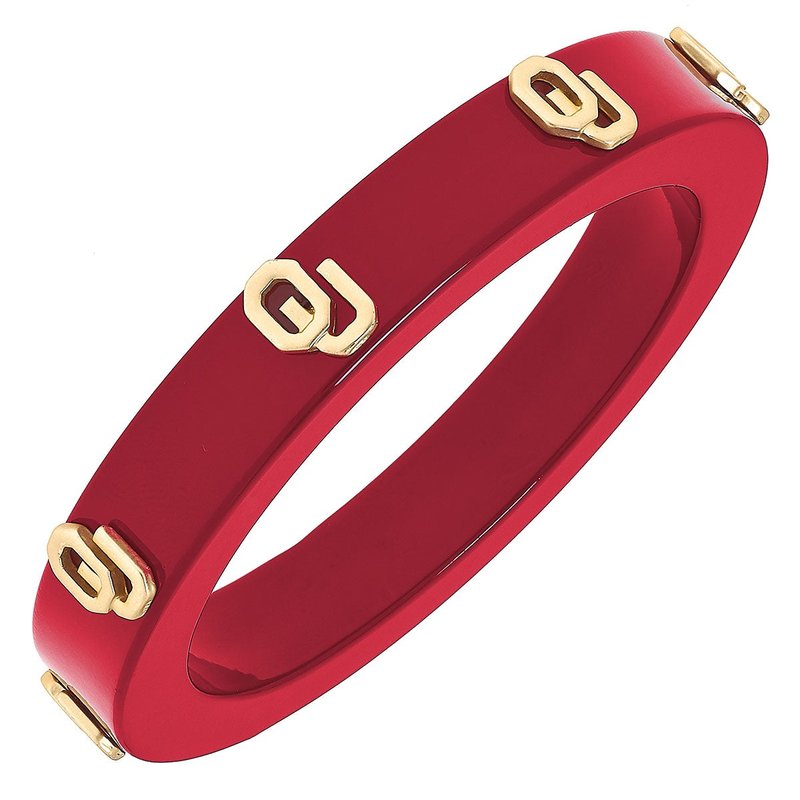 Canvas Style Oklahoma Sooners Resin Logo Bangle In Red