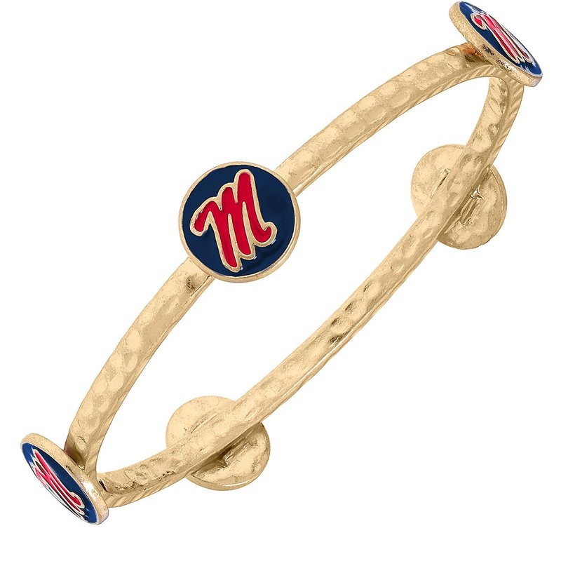 Canvas Style Ole Miss Rebels Enamel Claudia Bangle In Blue