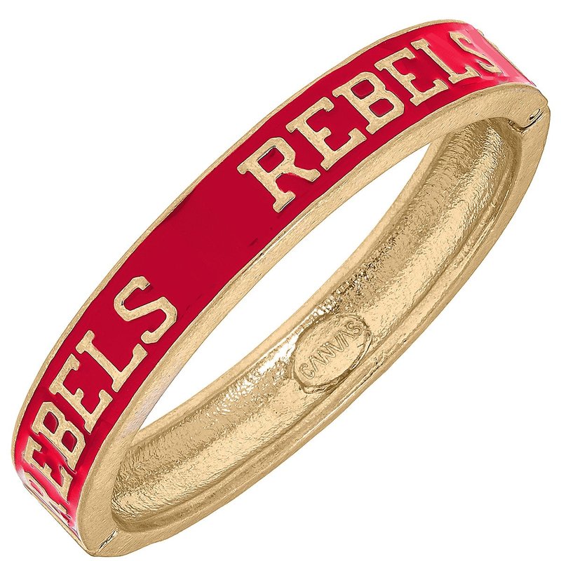 Canvas Style Ole Miss Rebels Enamel Hinge Bangle In Red