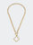 Parker Greek Keys Clover T-Bar Pendant Necklace - Worn Gold