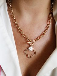 Parker Greek Keys Clover T-Bar Pendant Necklace