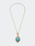 Pookie Floral Cameo Pendant T-Bar Necklace - Wedgwood Blue