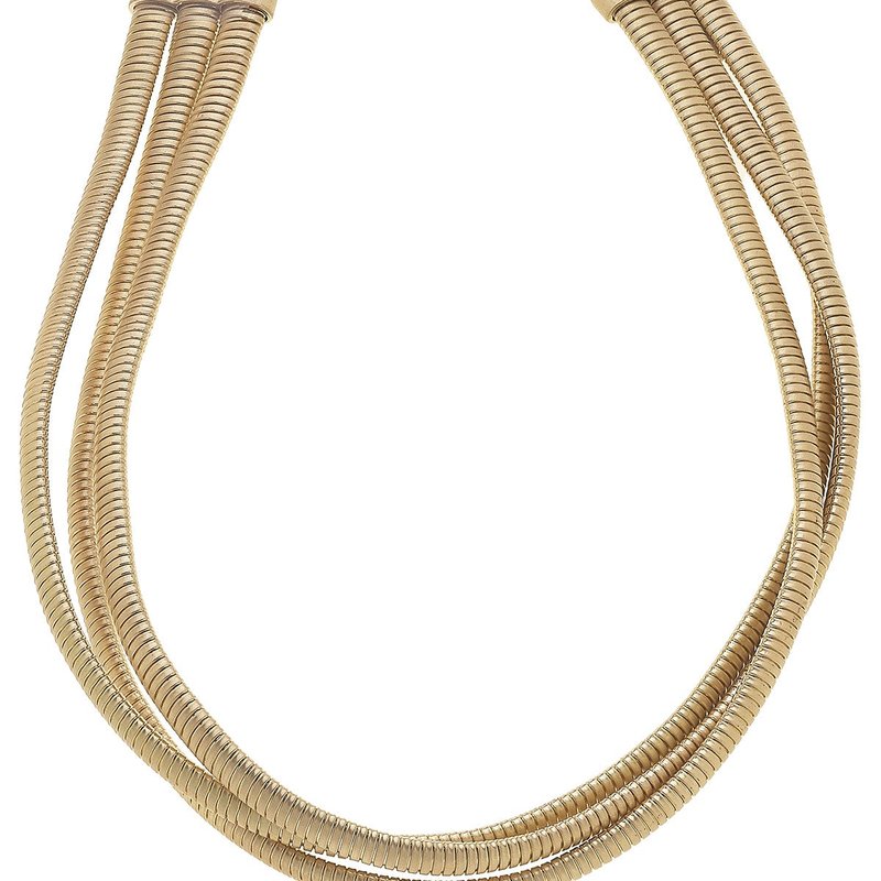 Canvas Style Ramona Interlocking Watchband Collar Necklace In Gold