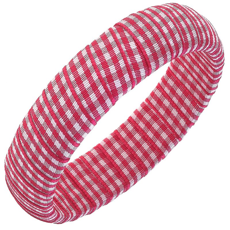Canvas Style Reagan Gingham Statement Bangle In Fuchsia In Pink