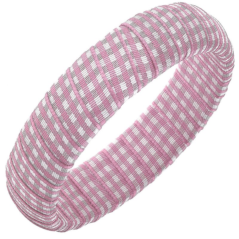 Canvas Style Reagan Gingham Statement Bangle In Pink