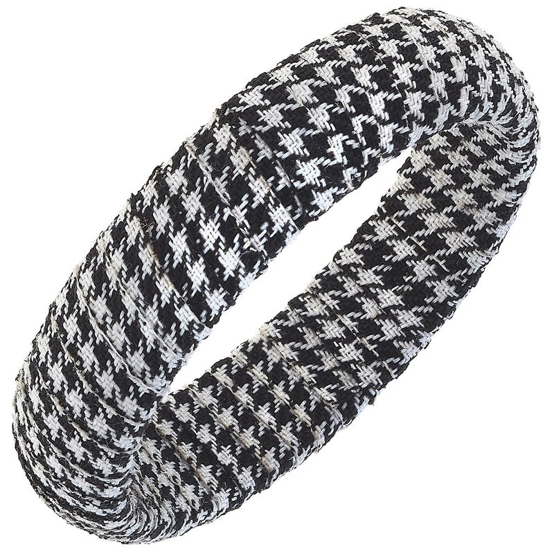 Canvas Style Reagan Houndstooth Statement Bangle In Black