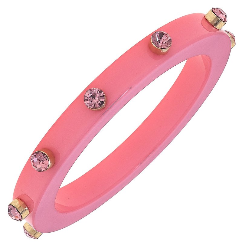 Canvas Style Renee Resin And Rhinestone Bangle In Bubble Gum In Pink
