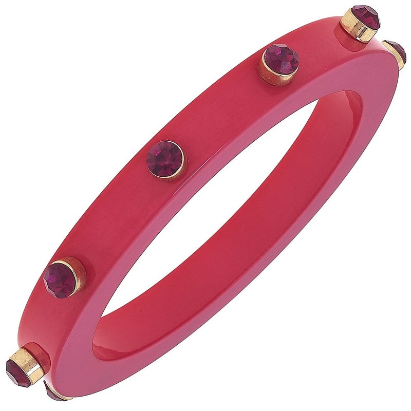 Canvas Style Renee Resin And Rhinestone Bangle In Fuchsia In Red