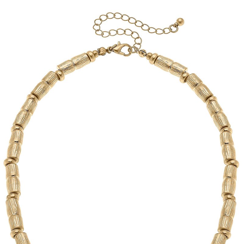 Canvas Style Rhodes Bamboo Beaded Necklace In Worn Gold
