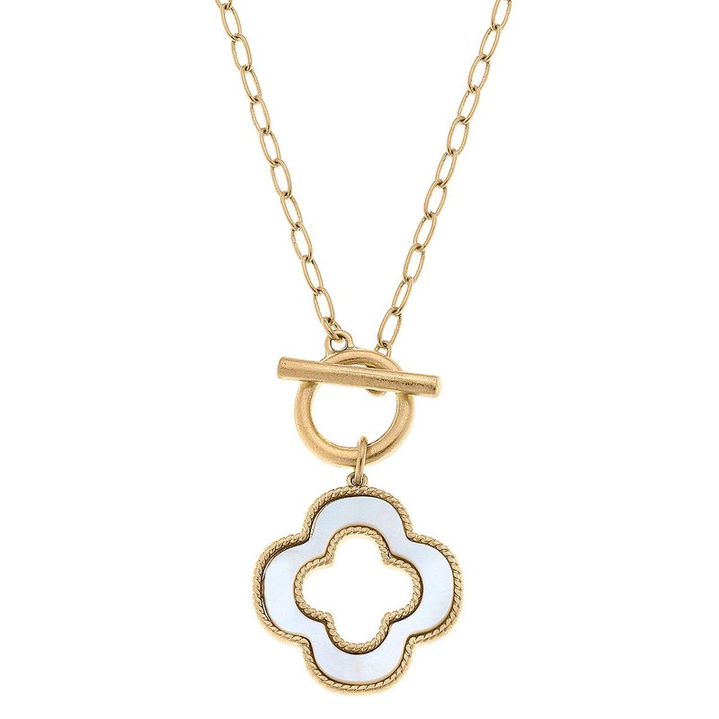 Canvas Style Sadie Clover T-bar Necklace In Gold