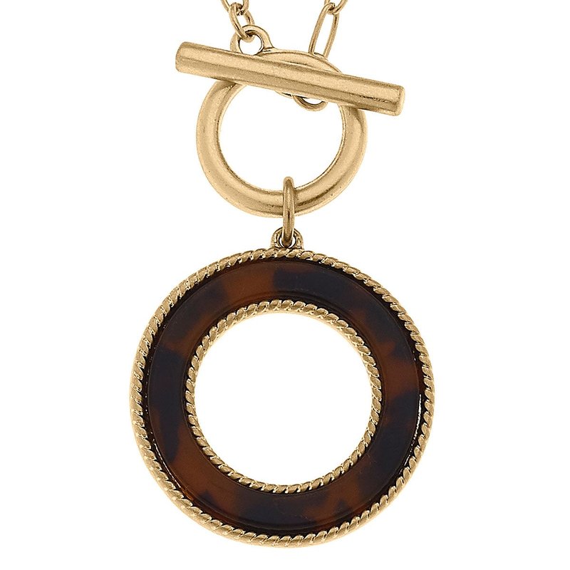 Canvas Style Sadie Open-circle T-bar Necklace In Brown