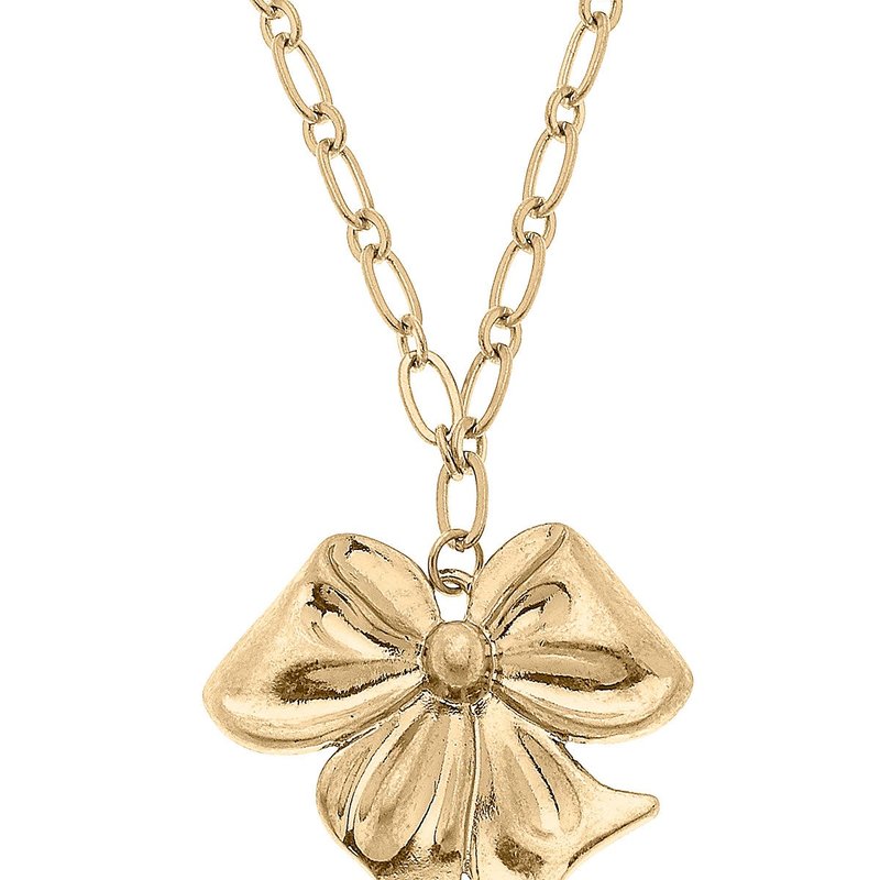 Canvas Style Sasha Bow Pendant Necklace In Gold