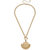 Scallop Shell T-Bar Pendant Necklace in Worn Gold - Gold