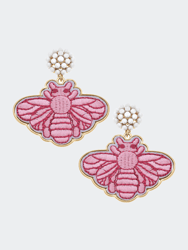 Stuck on You Bee Patch Earrings - Pink