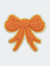Stuck On You Large Chenille Glitter Bow Patch - Orange