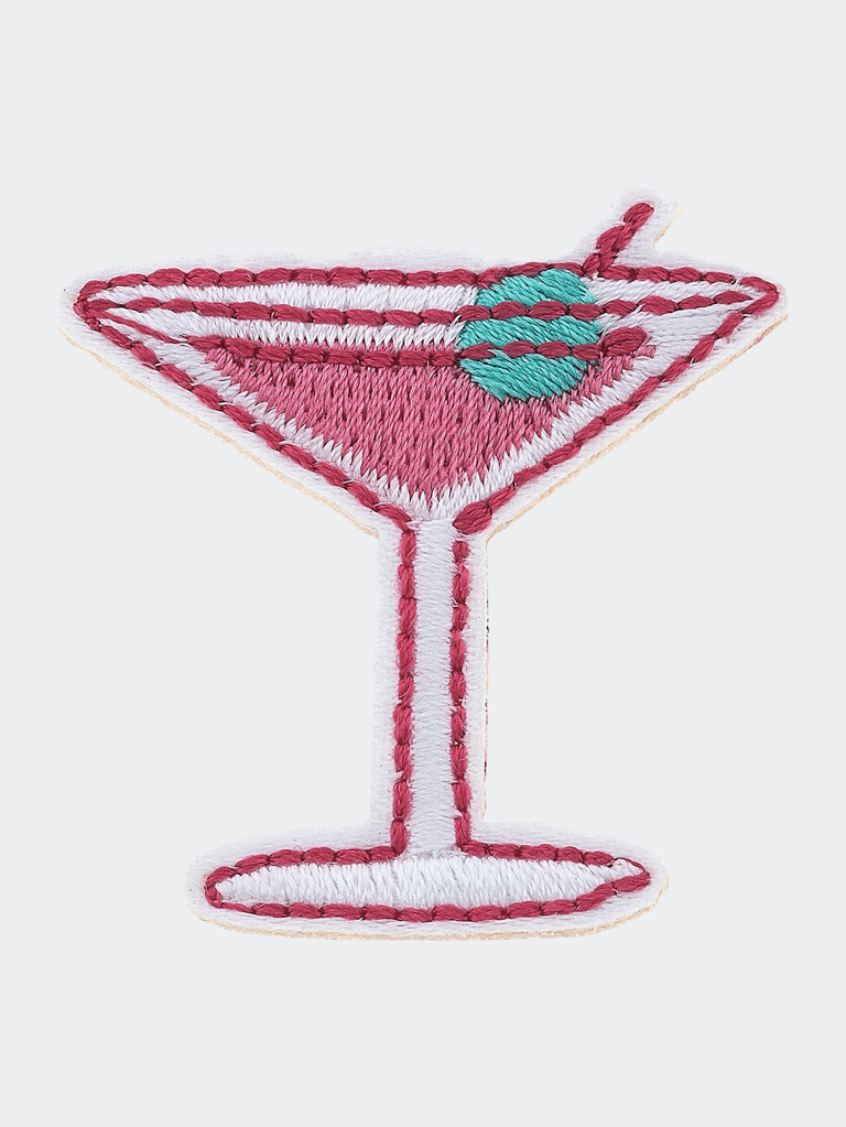 Stuck On You Large Martini Glass Patch - Pink/Green