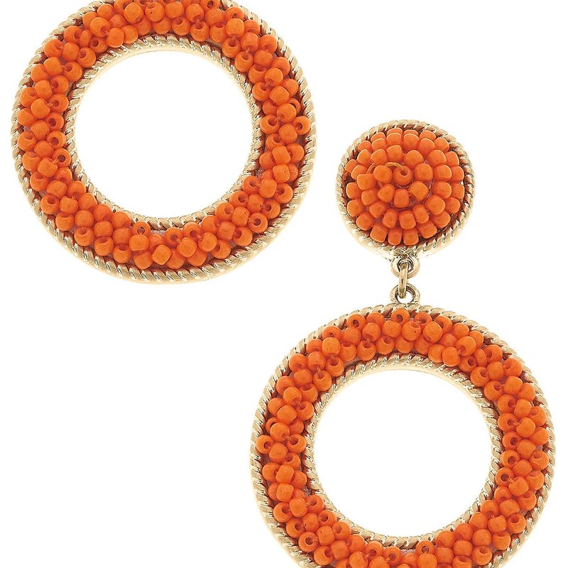 Canvas Style Talulah Beaded Circle Drop Earrings In Orange