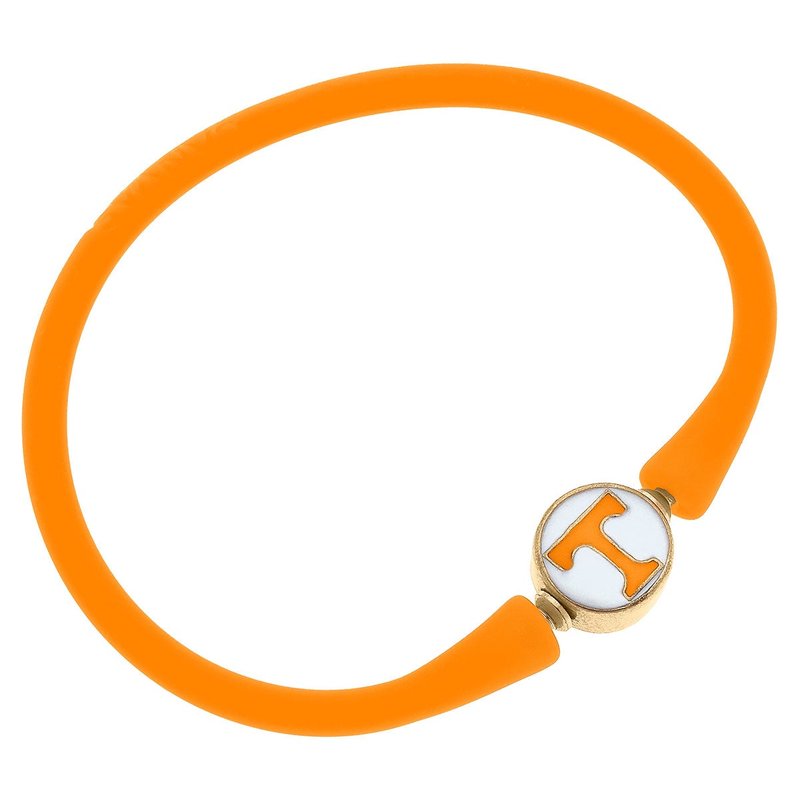 Canvas Style Tennessee Volunteers Enamel Silicone Bali Bracelet In Orange