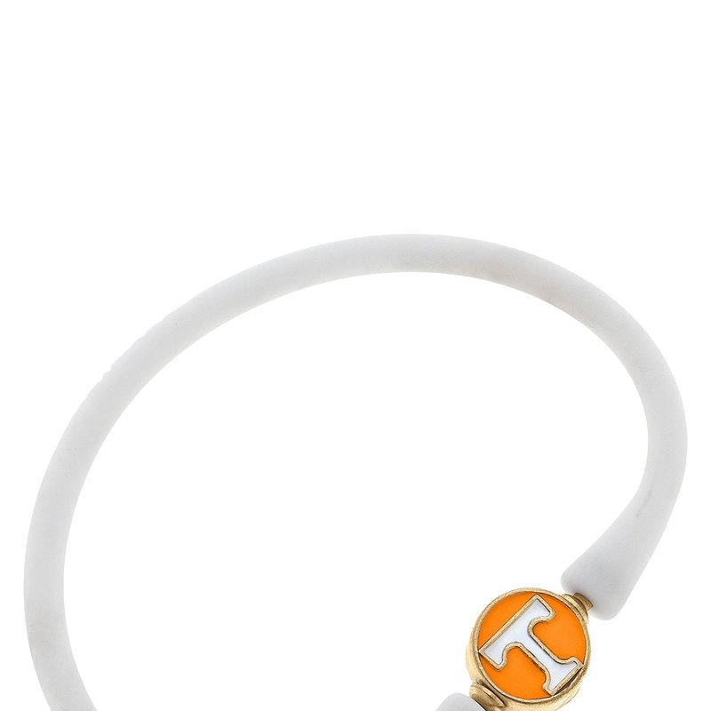 Canvas Style Tennessee Volunteers Enamel Silicone Bali Bracelet In White