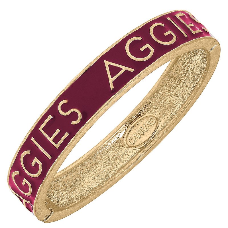 Canvas Style Texas A&m Aggies Enamel Hinge Bangle In Red