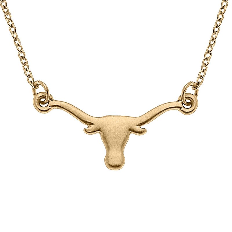Canvas Style Texas Longhorns 24k Gold Plated Pendant Necklace