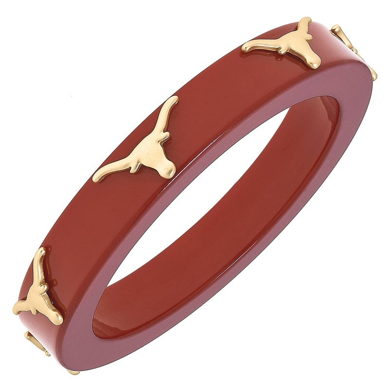 Canvas Style Texas Longhorns Resin Logo Bangle In Burnt Orange In Red